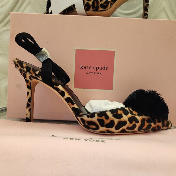 Kate Spade "Amour Pom" Lovely leopard Heels. NIB. Size 7 - Picture 1 of 13